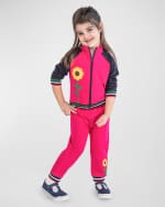 Image 3 of 3: Florence Eiseman Girl's Fuchsia French Terry Jacket & Pants Set, Size 12M-3