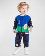 Image 2 of 2: Florence Eiseman Boy's Football French Terry Jacket & Pants Set, Size 9M-4