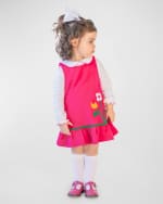 Image 2 of 2: Florence Eiseman Girl's Pique Knit Dress W/ Flowers & Blouse, Size 2-6