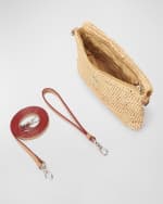 Image 5 of 5: MZ WALLACE Convertible Flap Raffia Crossbody Bag