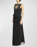 Image 2 of 8: Rabanne Haut Embellished Cutout Blouse