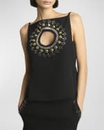 Image 3 of 8: Rabanne Haut Embellished Cutout Blouse