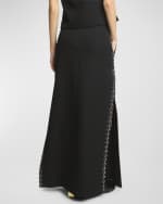 Image 4 of 6: Rabanne Jupe Crystal Side-Slit Midi Skirt
