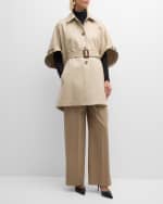 Image 5 of 6: Max Mara Agape Cotton Belted Cape