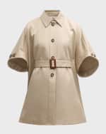 Image 1 of 6: Max Mara Agape Cotton Belted Cape