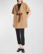 Image 5 of 6: Max Mara Veggia Buttoned Cotton Cape