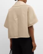 Image 4 of 6: Max Mara Veggia Buttoned Cotton Cape