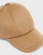 Image 2 of 3: Max Mara Obliqua Cashmere & Leather Newsboy Cap