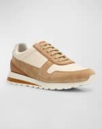 Image 4 of 5: Brunello Cucinelli Men's Leather and Suede Runner Sneakers