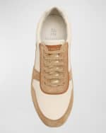 Image 5 of 5: Brunello Cucinelli Men's Leather and Suede Runner Sneakers