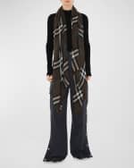 Image 2 of 5: Burberry Lightweight Check Wool Scarf