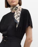 Image 3 of 3: Burberry Check Silk Skinny Scarf