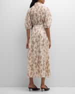 Image 4 of 6: Gabriela Hearst Maude Belted Floral Print Shirtdress