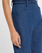 Image 4 of 4: Gabriela Hearst Norman Belted Denim Wide-Leg Pants