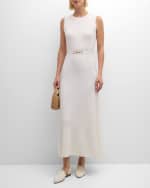 Image 5 of 6: Gabriela Hearst Meier Cashmere-Blend Ribbed Knit Maxi Dress with Belt