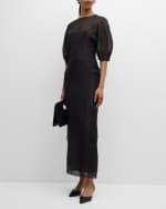 Image 5 of 6: Gabriela Hearst Coretta Sheer Organza Midi Dress