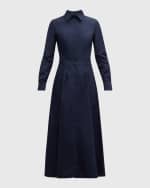 Image 1 of 6: Gabriela Hearst Eugene Corset-Style Shirtdress