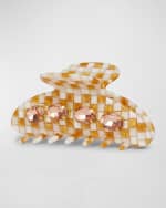 Image 2 of 3: Lele Sadoughi Crystal Checkered Acetate Claw Clip