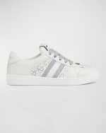 Image 1 of 5: Gucci Crystal GG Web Low-Top Sneakers