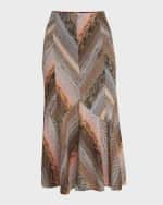 Image 1 of 5: Missoni Metallic Chevron Midi Skirt