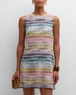 Image 5 of 6: Missoni Metallic Chevron Sleeveless Mini Dress