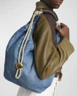 Image 3 of 6: Loewe Squeeze Medium Denim Hobo Bag