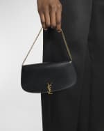 Image 3 of 6: Saint Laurent Voltaire YSL Monogram Wallet on Chain in Grained Leather