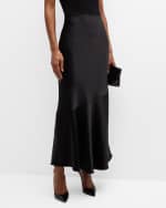 Image 2 of 6: Alice + Olivia Terese Ankle-Length Satin Slip Skirt