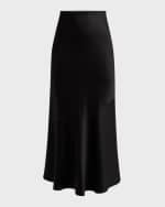 Image 1 of 6: Alice + Olivia Terese Ankle-Length Satin Slip Skirt