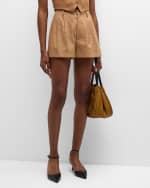 Image 2 of 6: Alice + Olivia Conry Pleated Cuff Shorts