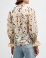 Image 5 of 6: Alice + Olivia Ilan Button-Front Blouse