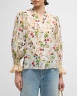 Image 3 of 6: Alice + Olivia Ilan Button-Front Blouse