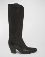 Image 1 of 6: Golden Goose Wish Star Francesca Knee High Cowboy Boots