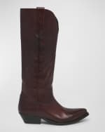 Image 1 of 6: Golden Goose Wish Star Knee High Leather Cowboy Boots