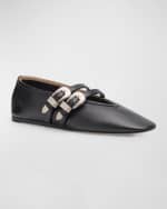 Image 5 of 6: Le Monde Beryl Claudia Leather Mary Jane Ballerina Flats