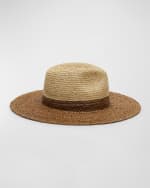 Image 3 of 3: Eugenia Kim Emmanuelle Two-Tone Raffia Fedora