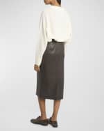Image 3 of 6: Co Leather Midi Pencil Skirt
