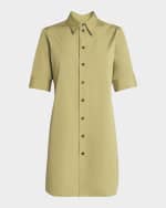 Image 1 of 6: Co Short-Sleeve Button-Down Tunic