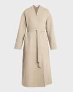 Image 1 of 6: Co Double Wool-Cashmere Long Wrap Coat