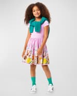 Image 5 of 6: Molo Girl's Cissa Combo Floral-Print Dress, Size 3T-6