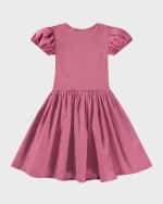 Image 4 of 4: Molo Girl's Cleopatra Combo Puff Sleeve Dress, Size 3T-6