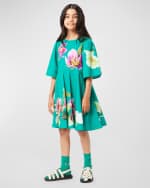 Image 4 of 5: Molo Girl's Cicela Floral-Print Dress, Size 3T-6