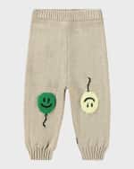 Image 5 of 6: Molo Boy's Sol Happy Face Intarsia Pants, Size 6M-2