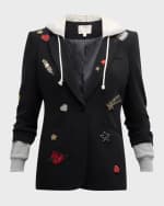Image 1 of 6: Cinq a Sept Khloe Embroidered Hooded Combo Jacket