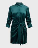Image 1 of 5: Cinq a Sept Jacey Tie-Waist Silk Mini Dress
