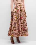 Image 2 of 6: Cinq a Sept Hilda Gathered Floral-Print Maxi Skirt