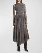Image 5 of 6: Philosophy di Lorenzo Serafini Printed Mesh Gathered Midi Skirt
