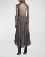 Image 3 of 6: Philosophy di Lorenzo Serafini Printed Mesh Gathered Midi Skirt