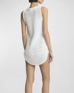 Image 4 of 6: ALAIA Open Waffle Knit Sleeveless Mini Dress