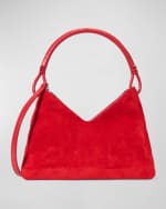 Image 1 of 4: STAUD Valerie Zip Suede Shoulder Bag